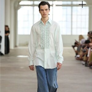 Tibi authentic Cotton Nylon Tuxedo Shirt Small